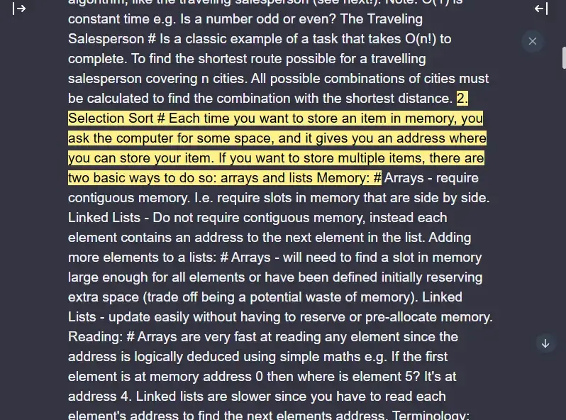 Audiofy Chrome Extension text selection in a document